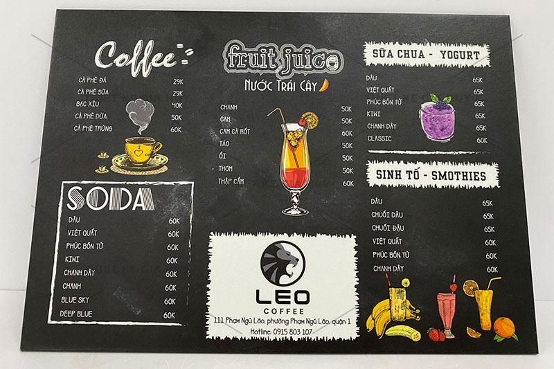 15 mẫu menu cafe